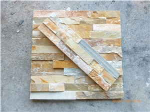 Wellest Yellowood Slate Rough Culture Stone, Ledge Stone,Stacked Stone, Wall Cladding Tile ,Veneer Panel, Square, China Natural Beige Slate Sl-014r