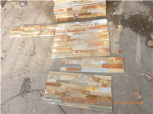 Wellest Yellowood Slate Rough Culture Stone, Ledge Stone,Stacked Stone, Wall Cladding Tile ,Veneer Panel, Square, China Natural Beige Slate Sl-014r