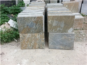 Wellest Yeloow Wood Slate Natural Finish Floor Tile,China Beige Colour Slate,St-014n