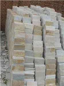 Wellest Yeloow Wood Slate Natural Finish Floor Tile, China Beige Colour Slate,St-014n.