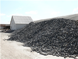 Black Granite Cubestone, Cubes, Cobbles, Pavers, Paving Stone, Gabbro Antik Nero Black Granite Paving Stone