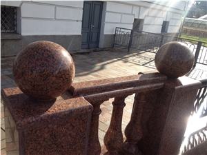Red Granite Ball Quoin, Red Granite Glob, Rosso Toledo Red Granite Coping