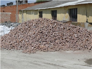 Red Granite Cube Stone, Red Granite Cobbles, Rosso Toledo