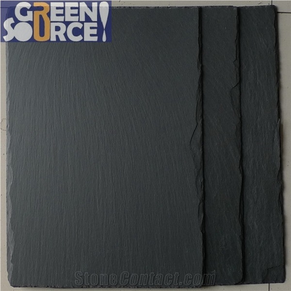 Durable Hard Low Calcium Low Iron Natural Black Roofing Slate
