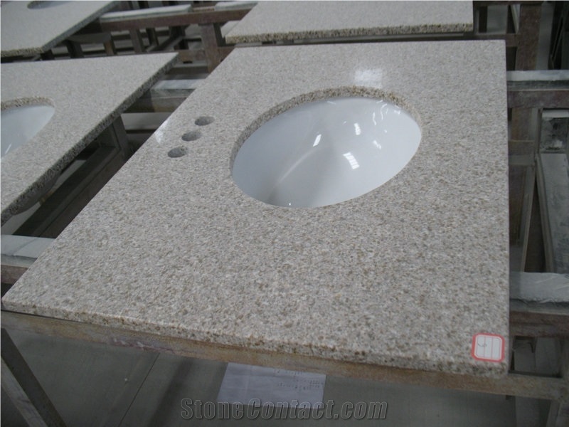 G682 Vanity Top with Sink, Rusty Yellow, China Yellow Granite
