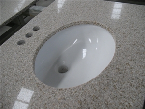 G682 Vanity Top with Sink, Rusty Yellow, China Yellow Granite