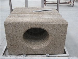 G682 Vanity Top with Sink, Rusty Yellow, China Yellow Granite