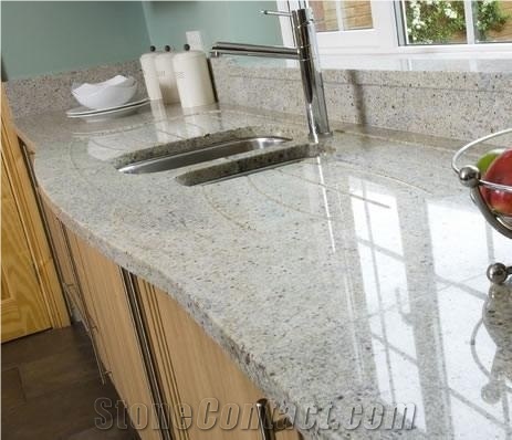 Kashmir White Granite Kitchen Countertop, India White Granite