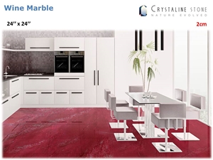 Red Wine Marble Tile Natural Stone Kitchen and Bath Crystaline Stone