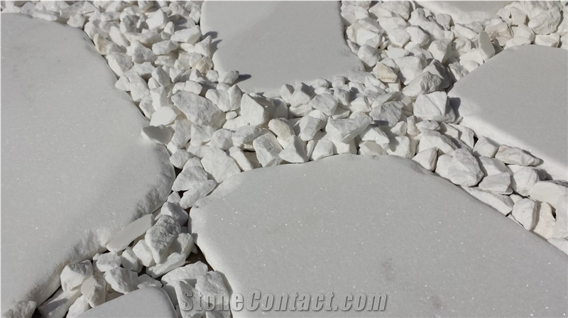 Santorini White Premium Marble Chips,Santorini White Premium Marble Flagstone, Santorini White Marble Pebble & Gravel