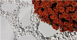 Santorini White Premium Marble Chips,Santorini White Premium Marble Flagstone, Santorini White Marble Pebble & Gravel
