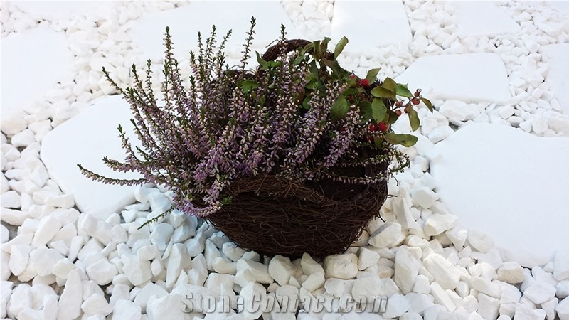 Santorini White Premium Marble Chips,Santorini White Premium Marble Flagstone, Santorini White Marble Pebble & Gravel