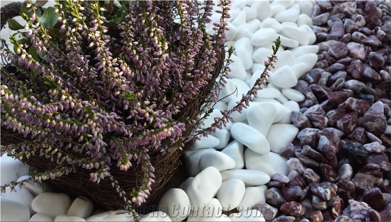Santorini White Premium Marble Pebbles