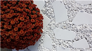 Santorini White Premium Marble Tumbled Tiles, Santorini White Marble Flagstone