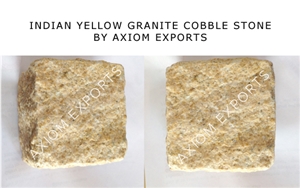 Indian Yellow Granite Cobbles, Cube Stone & Pavers
