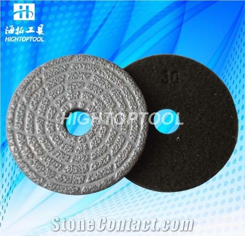 Diamond Brazed Polishing Pad with Velcro Backer for Granite Marble Stone Polishing
