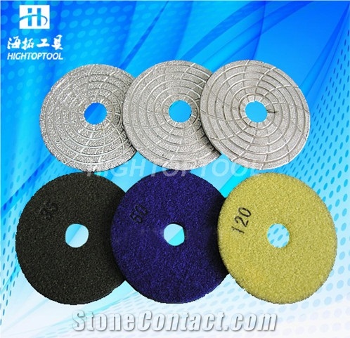 Diamond Brazed Polishing Pad with Velcro Backer for Granite Marble Stone Polishing
