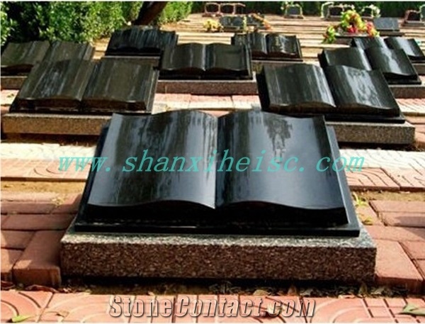 China Black Granite Book Shaped Monuments