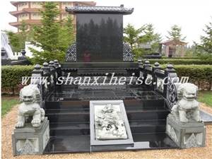 Grade a Quality Shanxi Black Granite Tombstone