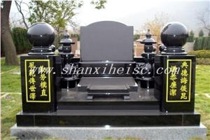 Grade a Quality Shanxi Black Granite Tombstone