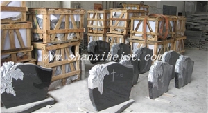 Grade a Quality Shanxi Black Granite Tombstone