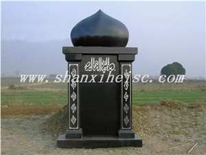 Grade a Quality Shanxi Black Granite Tombstone