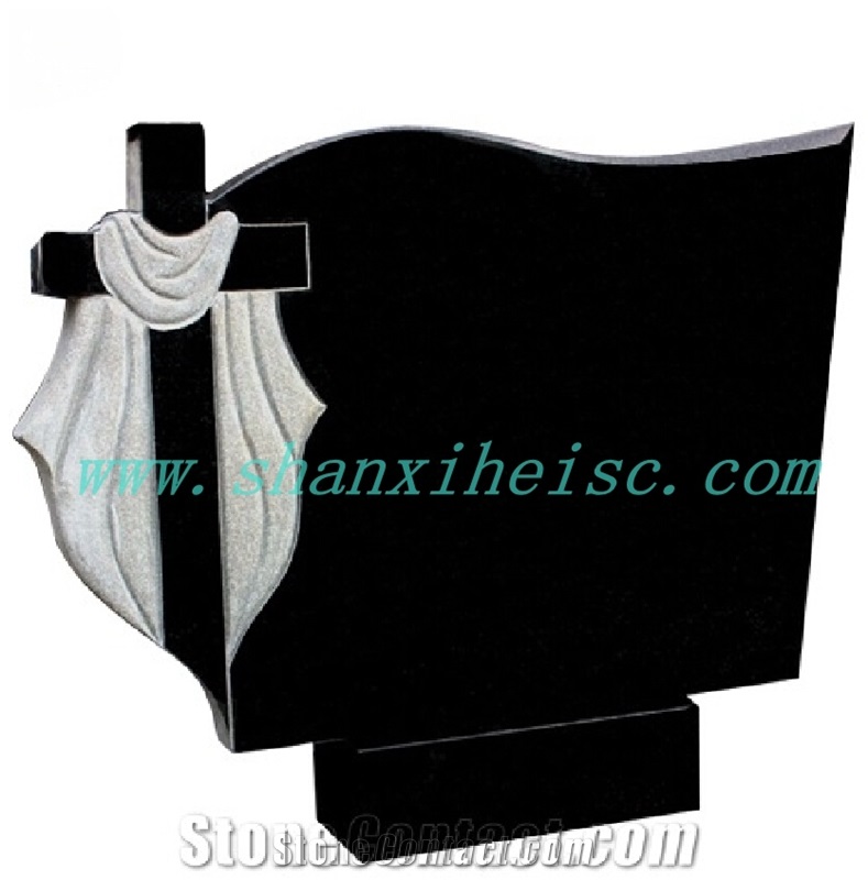 Shanxi Black Carving Stone Granite Monument Tombstone