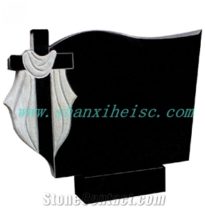Shanxi Black Carving Stone Granite Monument Tombstone