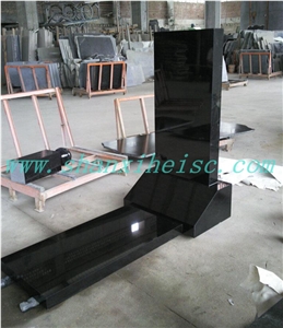Shanxi Black Carving Stone Granite Monument Tombstone