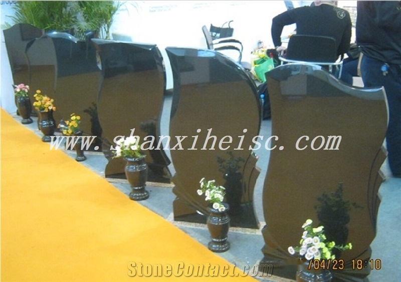 Shanxi Black Carving Stone Granite Monument Tombstone
