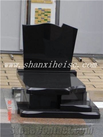 Shanxi Black Carving Stone Granite Monument Tombstone