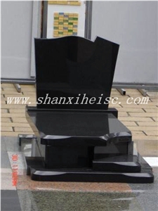 Shanxi Black Granite Gravestone Headstone Monument Tombstone