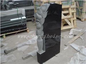 Shanxi Black Granite Headstone Tombstone Monument for Sale (Shanxi Black)