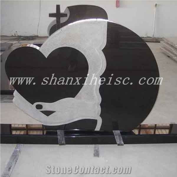 Shanxi Black Granite Stone Tombstone Monument from China Factory