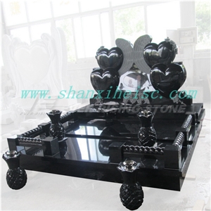 Shanxi Black Granite Stone Tombstone Monument from China Factory