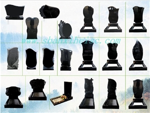 Shanxi Black Granite Stone Tombstone Monument from China Factory