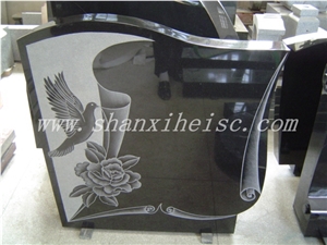 Shanxi Black Granite Stone Tombstone Monument from China Factory