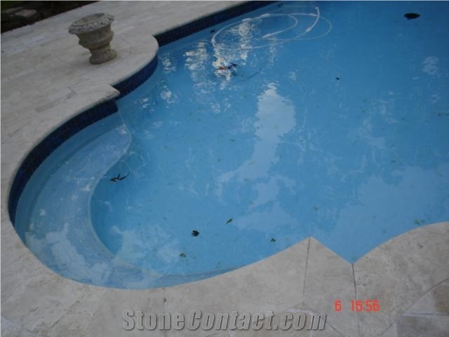 Honed Durango Autumn Travertine Swimming Pool Coping