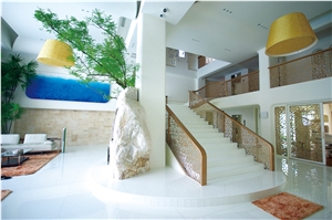 Best Floor Tiles,White Crystallized Glass Stone Stairs & Steps