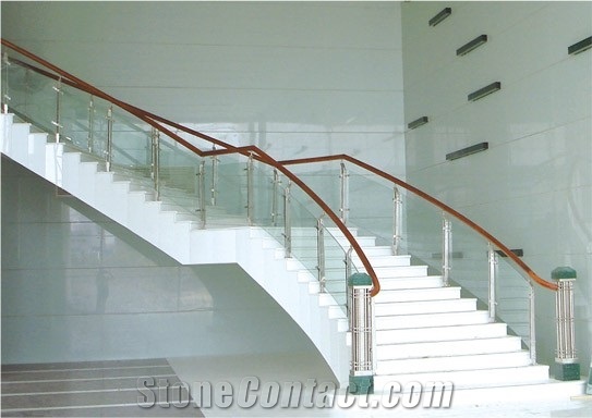 Best Floor Tiles,White Crystallized Glass Stone Stairs & Steps