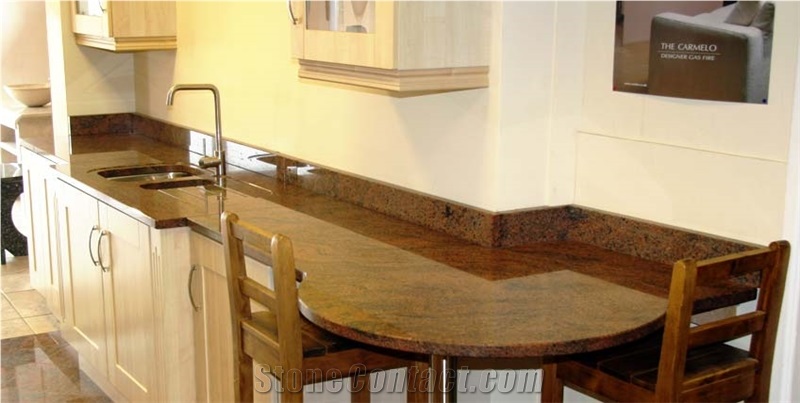 India Multicolor Red Granite Countertop