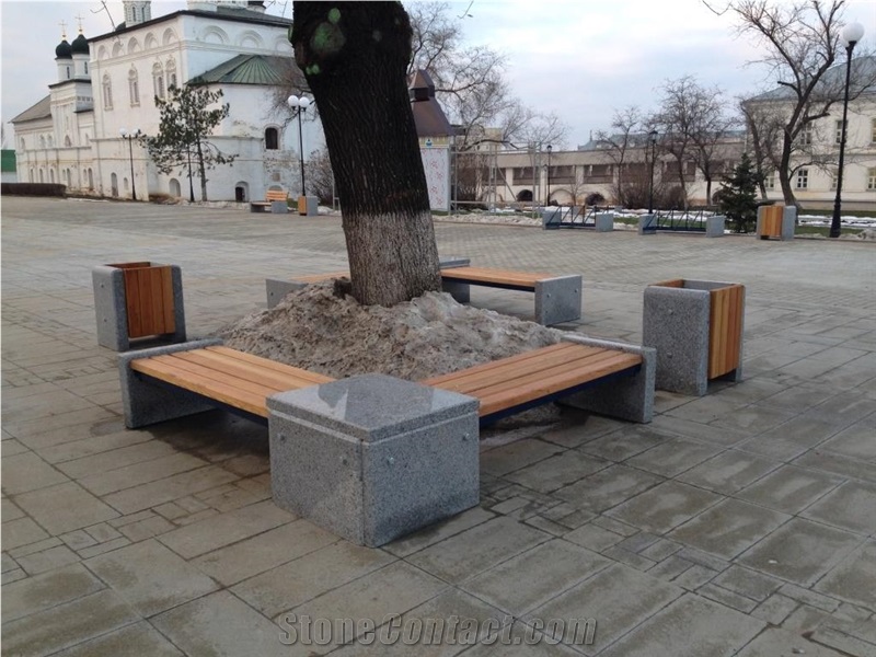 China Grey Granite Park Benches, Exterior Furniture