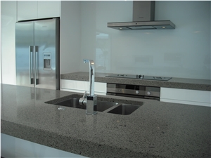 New Zealand Grey Quartz Island Countertop