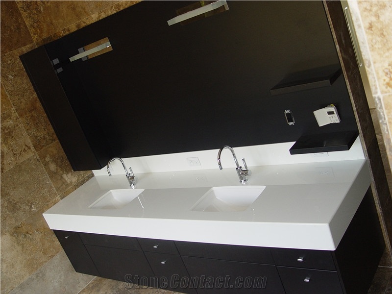 Crystal White Glass Floor Tiles