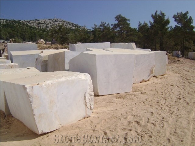 Mugla White Turkey, Mugla White Marble Block