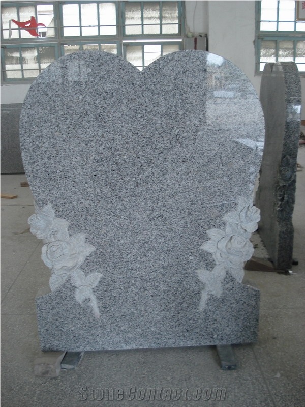 Heart Shape Tombstone Monuments, Black Granite Monuments