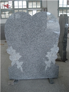 Heart Shape Tombstone Monuments, Black Granite Monuments