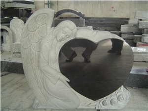 Heart Shape Tombstone Monuments, Black Granite Monuments