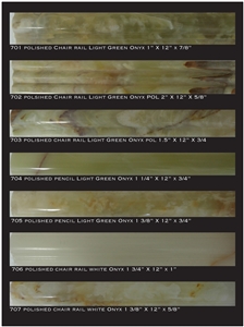 Pakistan Green Onyx Chair Rails