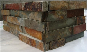 China Rusty Slate Culture Stone Walling Corner Stone, Natural Yellow Slate Walling